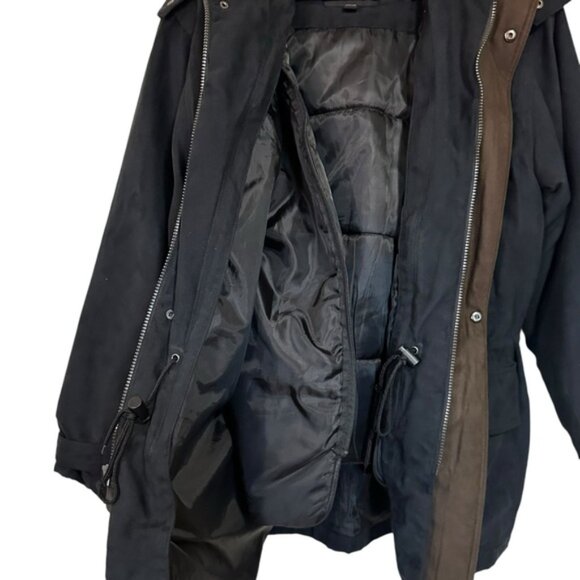 Black Hooded Winter Parka Coat Jacket - Picture 7 of 9